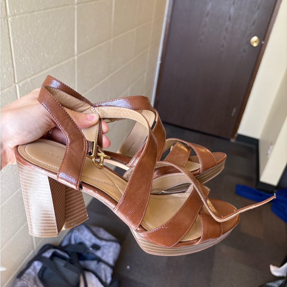 Elegant Alfani Brown Strappy Heels